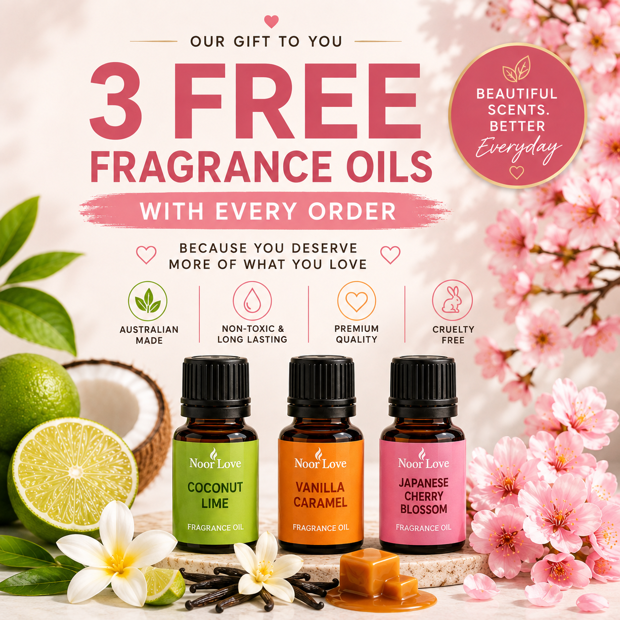 FREE 3x FRAGRANCE OILS