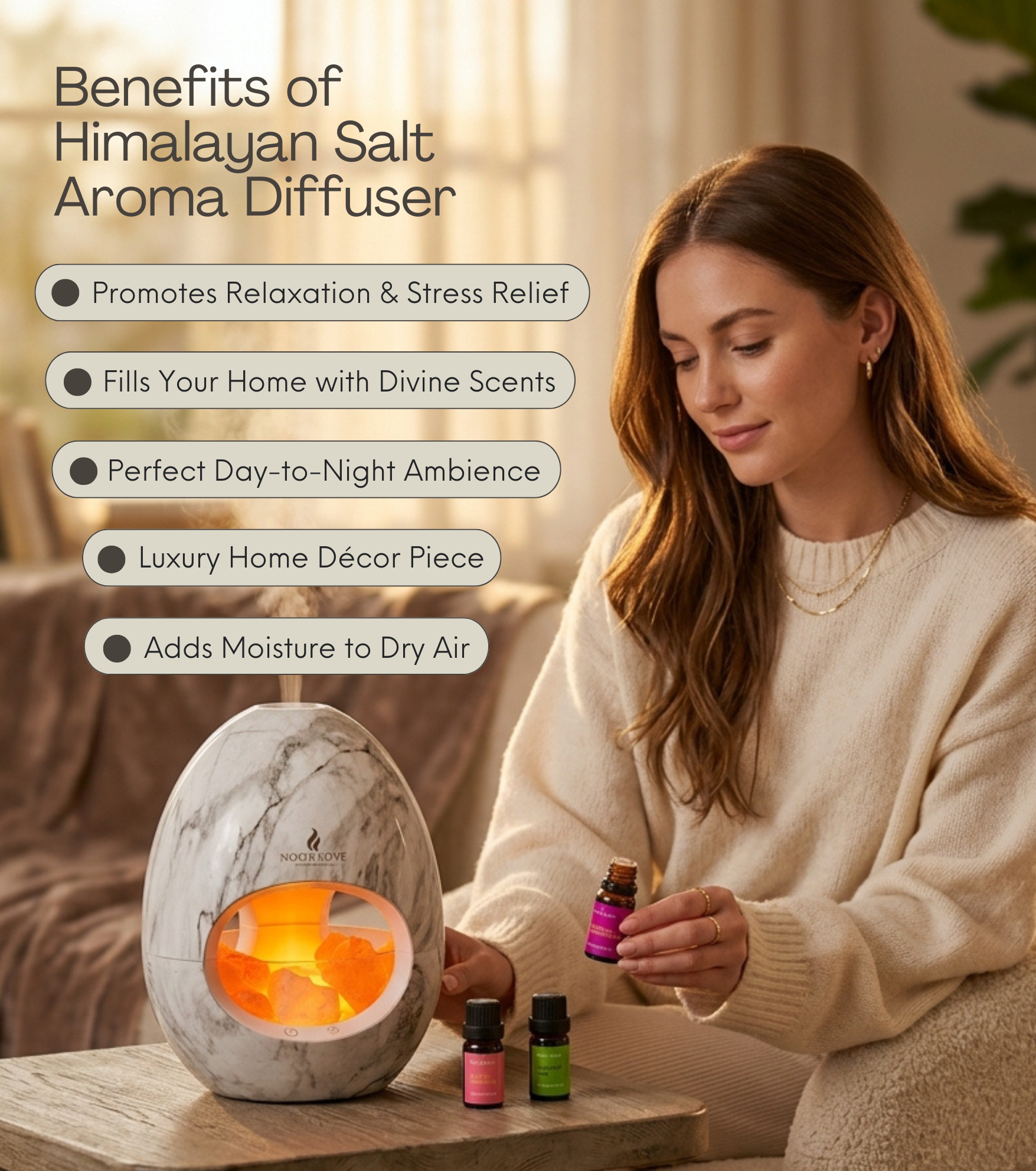 Complete Calming Diffuser - Himalayan Salt Aroma Diffuser
