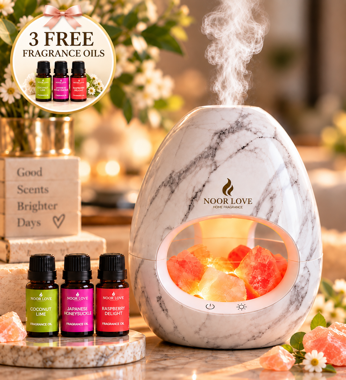 Complete Calming Diffuser - Himalayan Salt Aroma Diffuser