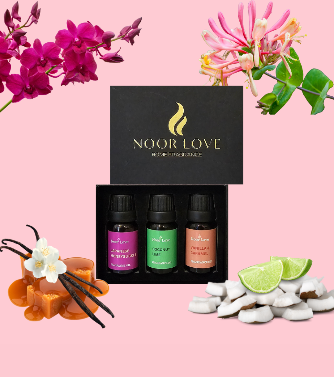 NOOR LOVE Fragrance Oils - 3 Pack - Starter Set